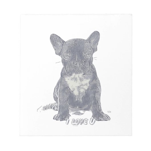 I Liebe YOU - French Bulldog Notizblock (Vorderseite)