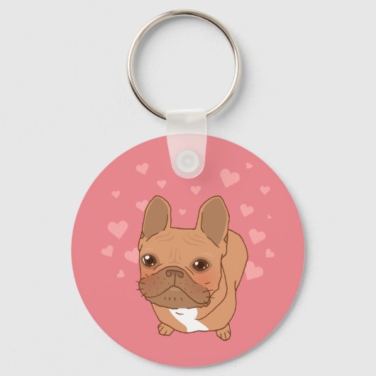 I Liebe You Frenchie Schlüsselanhänger (Vorderseite)