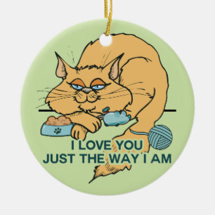 I Liebe You Funny Cat Graphic Sprichwort Keramikornament