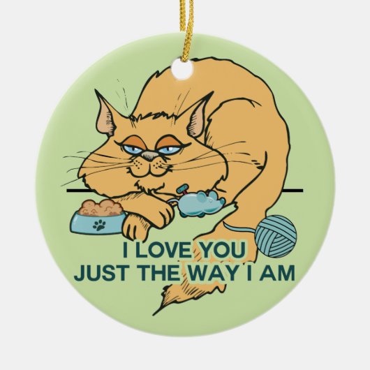 I Liebe You Funny Cat Graphic Sprichwort Keramikornament (Vorne)