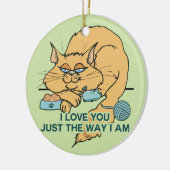 I Liebe You Funny Cat Graphic Sprichwort Keramikornament (Links)