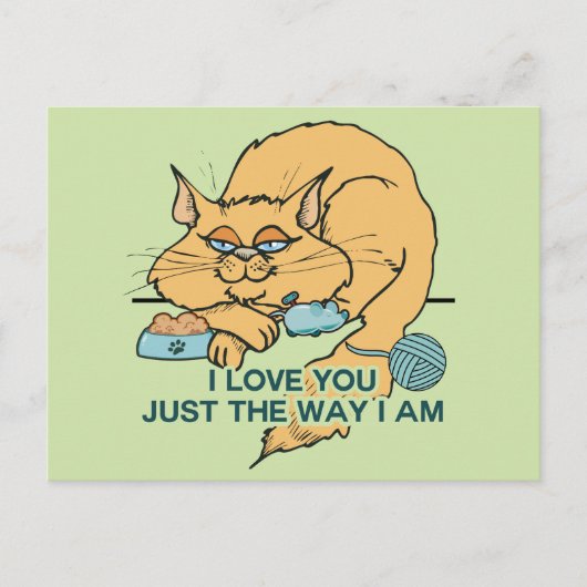 I Liebe You Funny Cat Graphic Sprichwort Postkarte (Vorderseite)