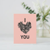 "I Liebe You" Funny Niedlich Cool einzigartig Postkarte (Stehend Vorderseite)