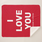 I Liebe You Girlfriend Red Valentines Personalisie Sherpadecke (Vorderseite (Horizontal))