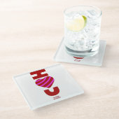 I Liebe You Glass Untersetzer (Schrägansicht)