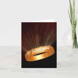 "I Liebe you" Goldener Ring Feiertagskarte