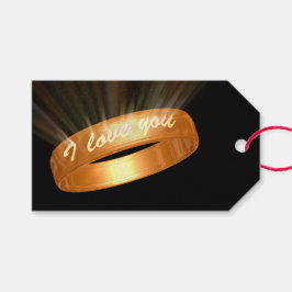 "I Liebe you" Goldener Ring Geschenkanhänger