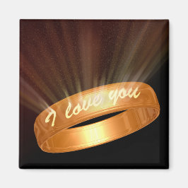 "I Liebe you" Goldener Ring Magnet