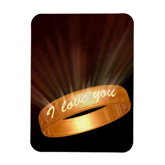 "I Liebe you" Goldener Ring Magnet (Vertikal)
