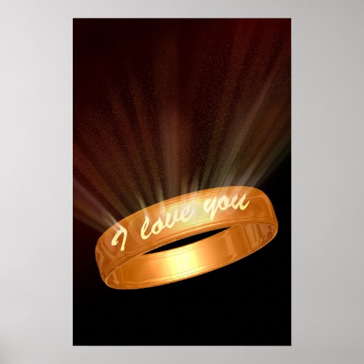 "I Liebe you" Goldener Ring Poster (Vorne)