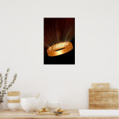 "I Liebe you" Goldener Ring Poster (Küche)