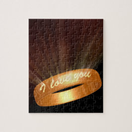 "I Liebe you" Goldener Ring Puzzle