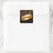 "I Liebe you" Goldener Ring Quadratischer Aufkleber (Tasche)