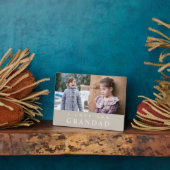I Liebe You Grandad Modern Beige 2 Foto Collage Fotoplatte (Seite)