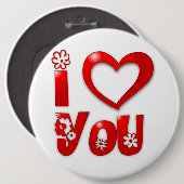 "I LIEBE YOU" GROOVY BLUME BUTTON (Vorne & Hinten)