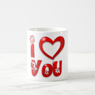 "I LIEBE YOU" GROOVY BLUME KAFFEETASSE