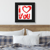 "I LIEBE YOU" GROOVY BLUME LEINWANDDRUCK (Insitu (Schlafzimmer))
