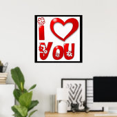 "I LIEBE YOU" GROOVY BLUME POSTER (Heimbüro)
