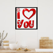 "I LIEBE YOU" GROOVY BLUME POSTER (Küche)