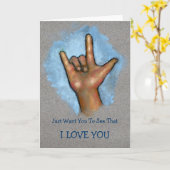 I LIEBE YOU: Hand Making ASL Sign: Gebärdensprache Karte (Gelbe Blume)