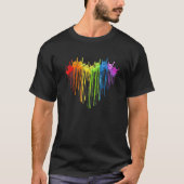I Liebe You Hand Sign Rainbow Heart ASL Gay Pride T-Shirt (Vorderseite)