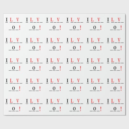 I Liebe You-Hangman Style by Shirley Taylor Geschenkpapier (Flach)