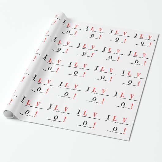 I Liebe You-Hangman Style by Shirley Taylor Geschenkpapier (Ungerollt)