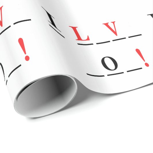 I Liebe You-Hangman Style by Shirley Taylor Geschenkpapier (Rolleneckpunkt)