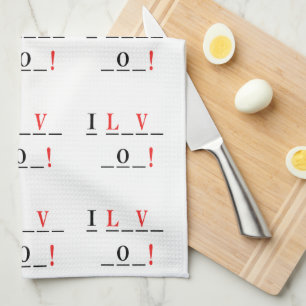 I Liebe You-Hangman Style by Shirley Taylor Geschirrtuch