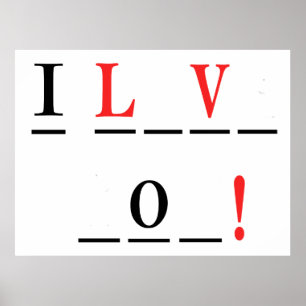 I Liebe You-Hangman Style by Shirley Taylor Poster