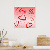 "I LIEBE YOU" HEARS POSTER (Küche)