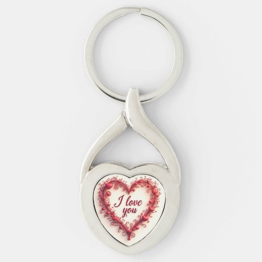 I Liebe You Heart Keychain - Romantisches Geschenk Schlüsselanhänger (Vorderseite)