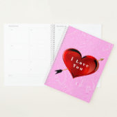 I Liebe You Heart on Pink Ice Spiral Notebook Planer (Anzeige)