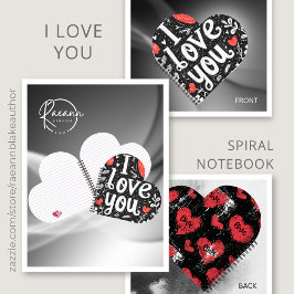 I Liebe You Heart Shaped Spiral Notebook Notizblock