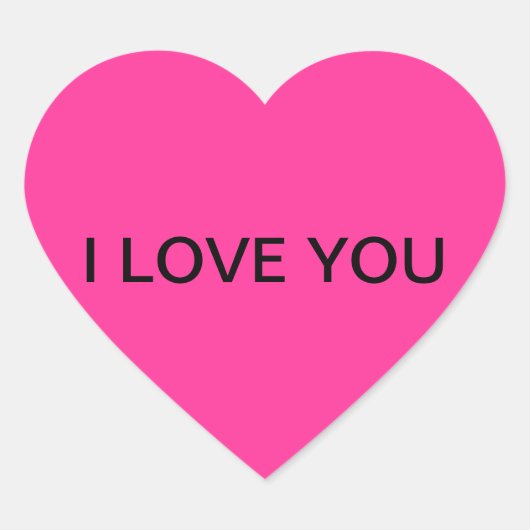 "I LIEBE YOU" Heart Shaped Sticker (Vorderseite)