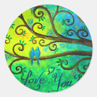 I Liebe You Hearts von Jan Marvin Runder Aufkleber