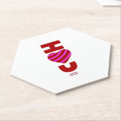 I Liebe You Hexagon Paper Untersetzer (angewinkelt)