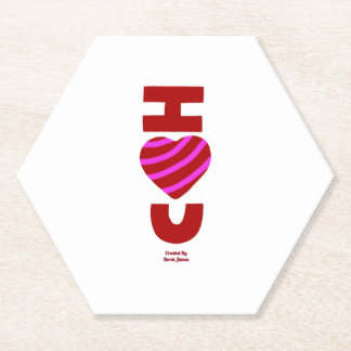 I Liebe You Hexagon Paper Untersetzer