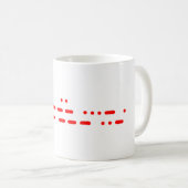 "I Liebe You" in Red Morse Code Kaffeetasse (VorderseiteRechts)