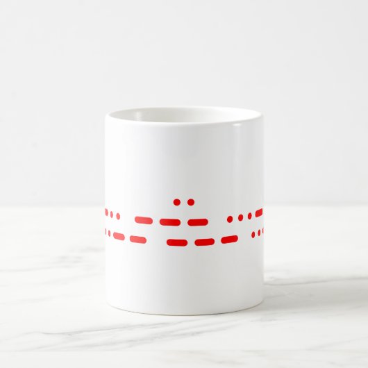 "I Liebe You" in Red Morse Code Kaffeetasse (Mittel)