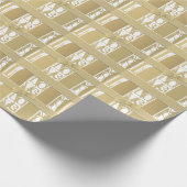 "I Liebe you" in weiß/gold Farbe Schriftart benutz Geschenkpapier (Ecke)