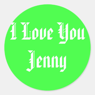 I Liebe You Jenny Runder Aufkleber