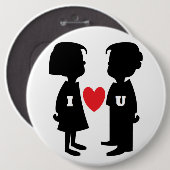 "I LIEBE YOU" Junge und MÄDCHEN Button (Vorne & Hinten)