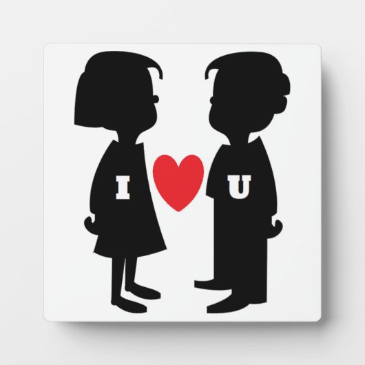 "I LIEBE YOU" Junge und MÄDCHEN Fotoplatte (Vorderseite)