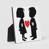 "I LIEBE YOU" Junge und MÄDCHEN Fotoplatte (Vorderseite)