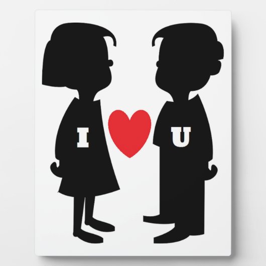 "I LIEBE YOU" Junge und MÄDCHEN Fotoplatte (Vorderseite)