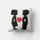 "I LIEBE YOU" Junge und MÄDCHEN Kissen (Rückseite)