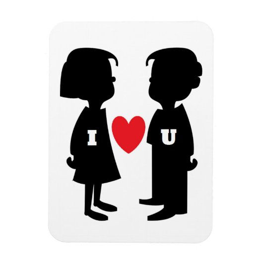 "I LIEBE YOU" Junge und MÄDCHEN Magnet (Vertikal)