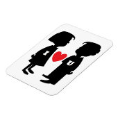 "I LIEBE YOU" Junge und MÄDCHEN Magnet (Linke Seite)