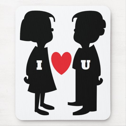 "I LIEBE YOU" Junge und MÄDCHEN Mousepad (Vorne)